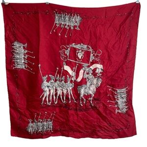 Emilio Pucci silk scarf square americana battle horses western country America